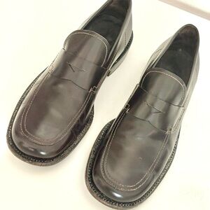 PRADA Brown Leather Loafers Size 7.5
